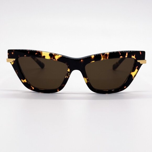 NEW BOTTEGA VENETA BV1241S 002 SUNGLASSES WOMEN HAVANA CAT EYE SUNGLASSES